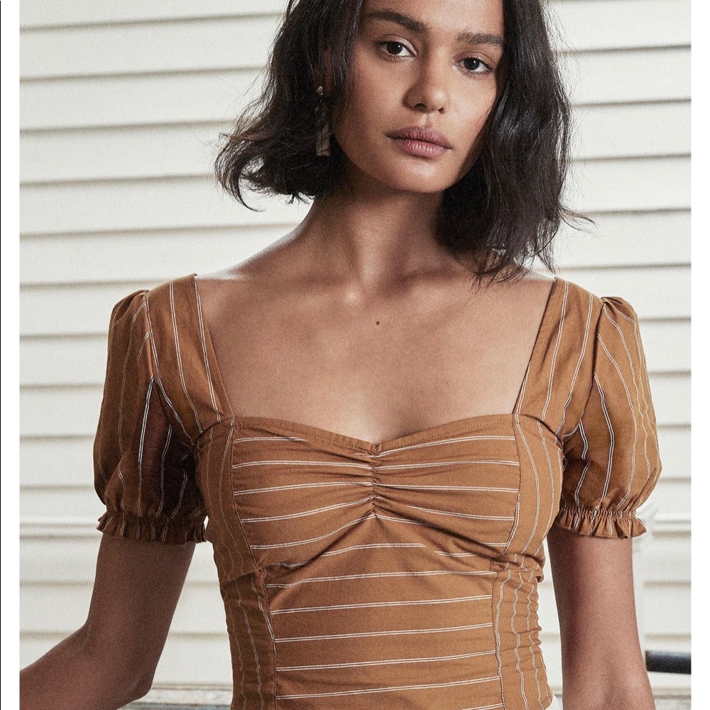 Free People Puff Sleeve Rose Garden Top - Small